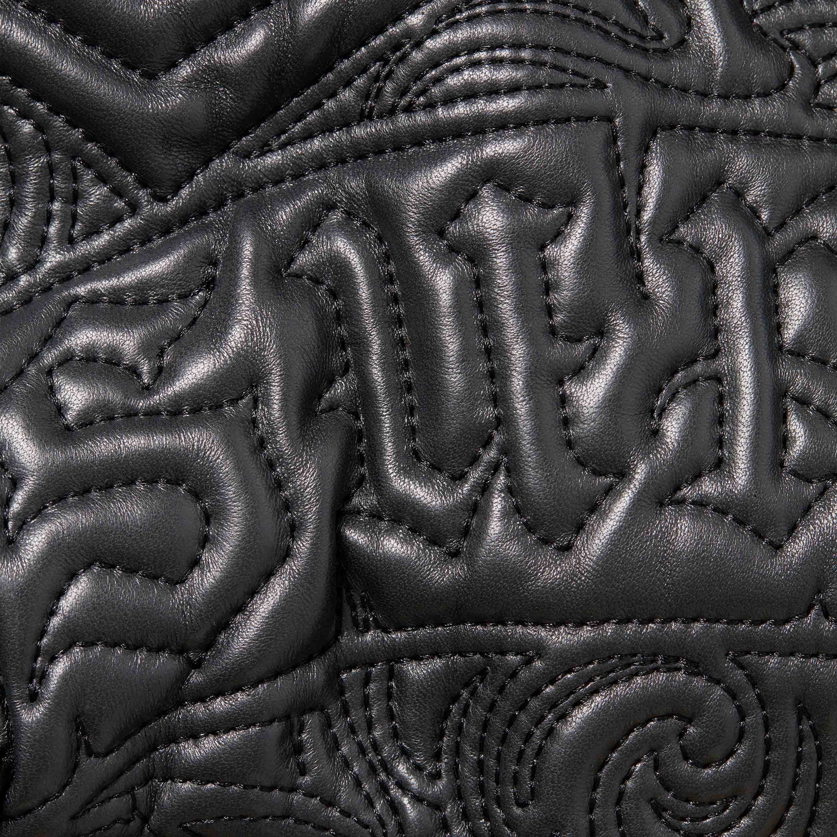 Mister Cartoon Embroidered Leather Jacket view 13